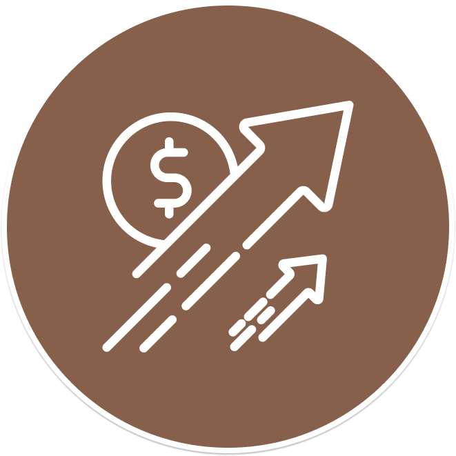 arrow increase value icon