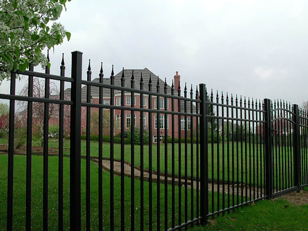black aluminum fence installation in Fort Wayne