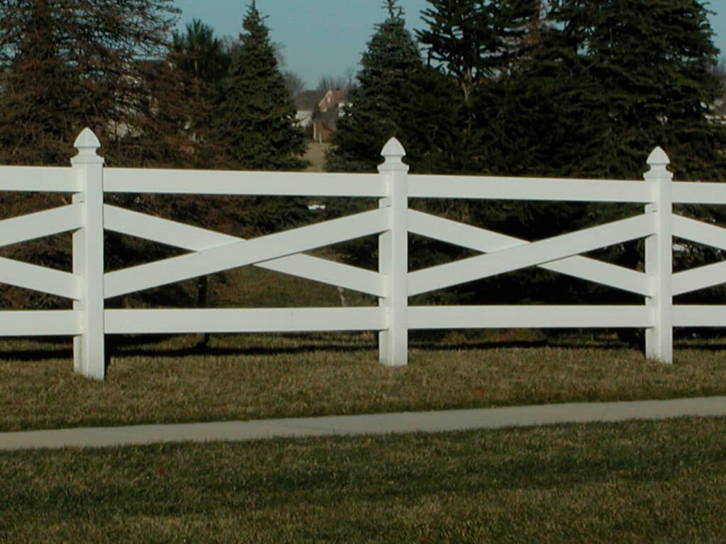 Custom vinyl rail fence installation in Fort Wayne