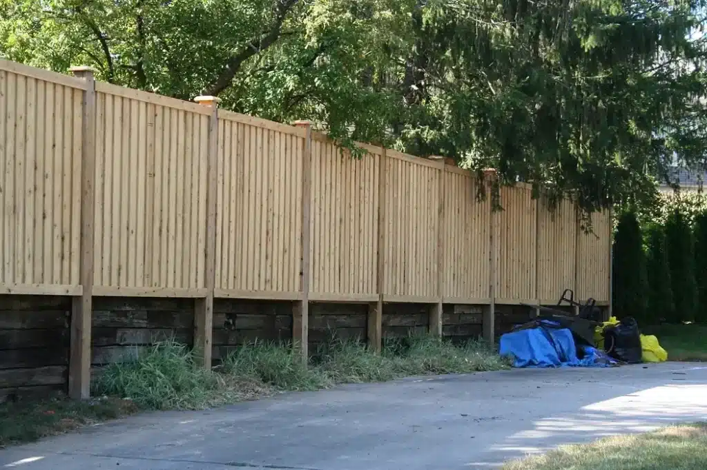 company for installing wood fence on a slope in Fort Wayne