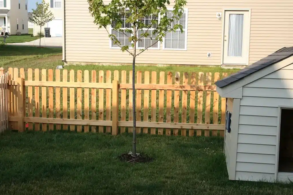 dog ear wood fence installation in Cincinnati